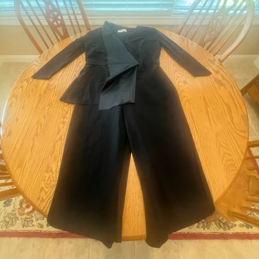 Chiara Boni La Petite Robe Kerolyn Black Flare Leg Jumpsuit Size 10-12 *Msrmnts - Picture 3 of 13